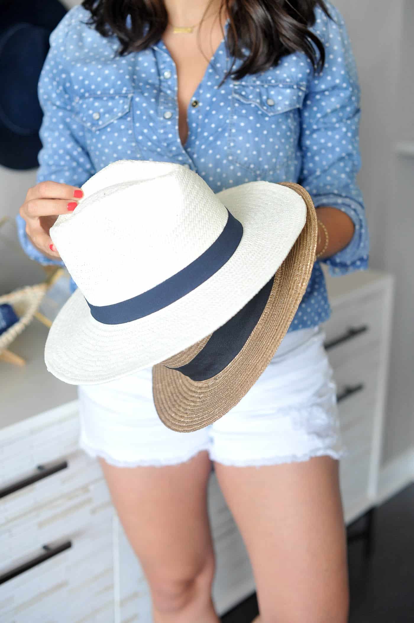 Hat wall ideas, how to style a buffet, affordable home decor ideas - My Style Vita @mystylevita