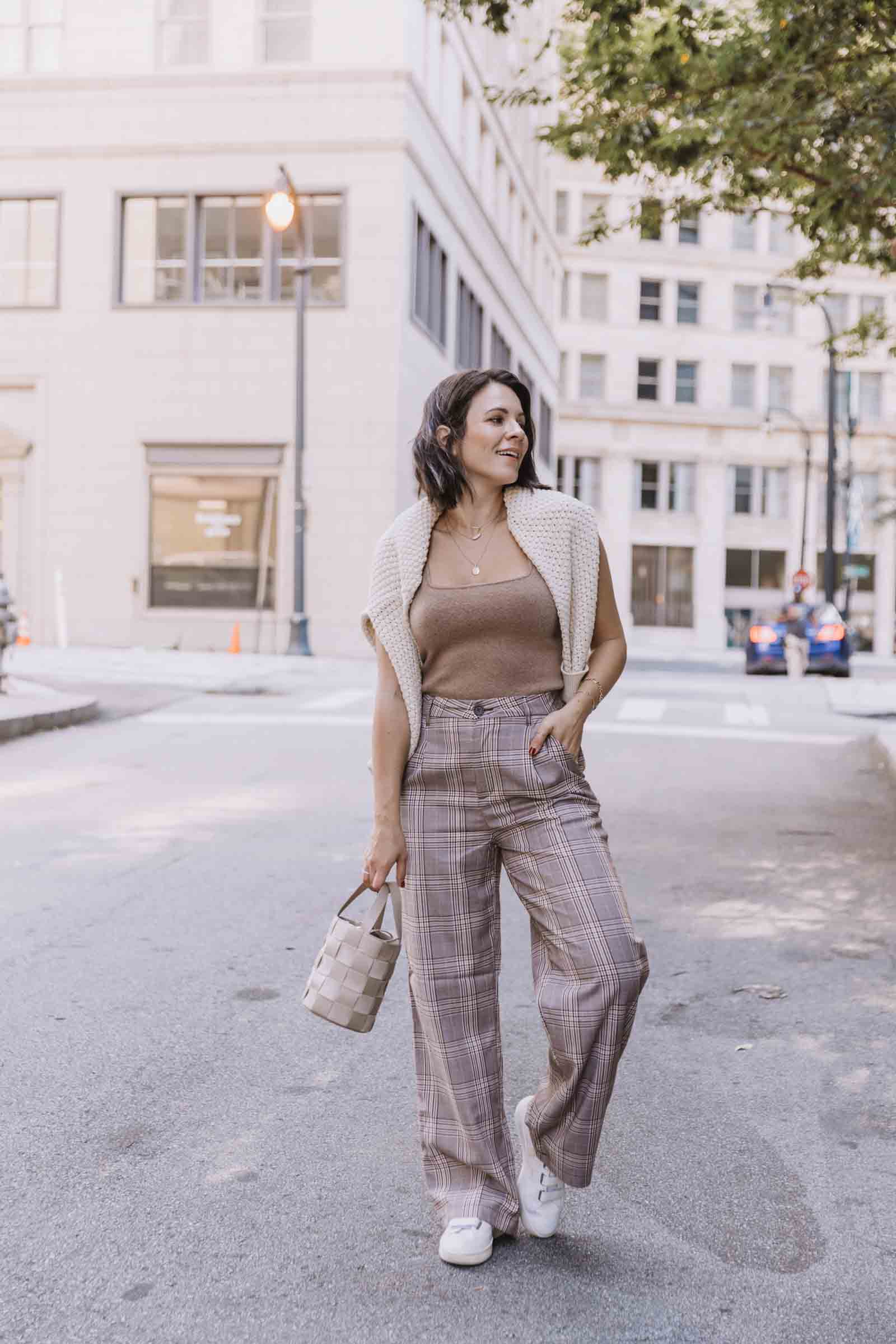 Casual Plaid Trousers outfit