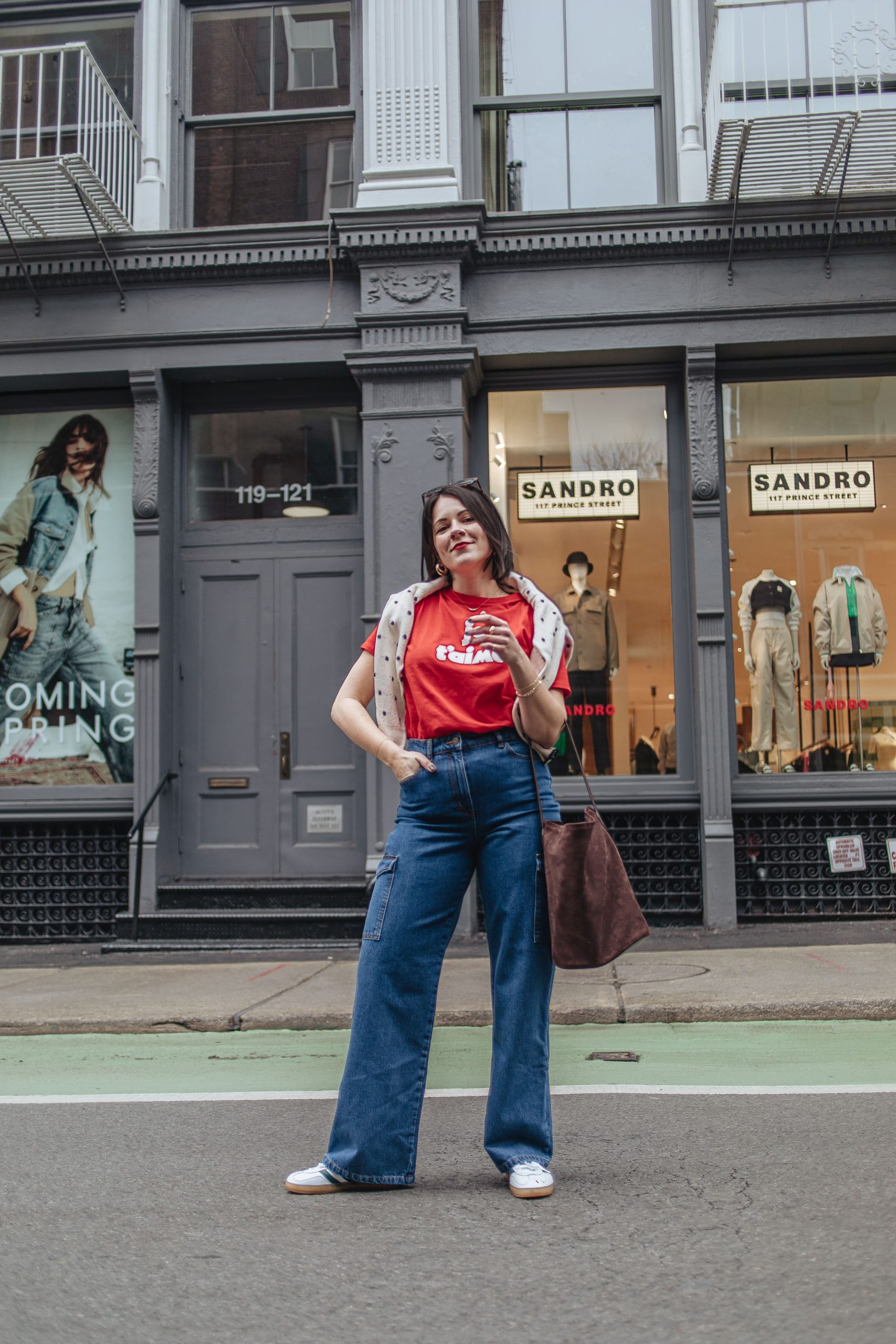 spring transition outfit idea for spring in new york city