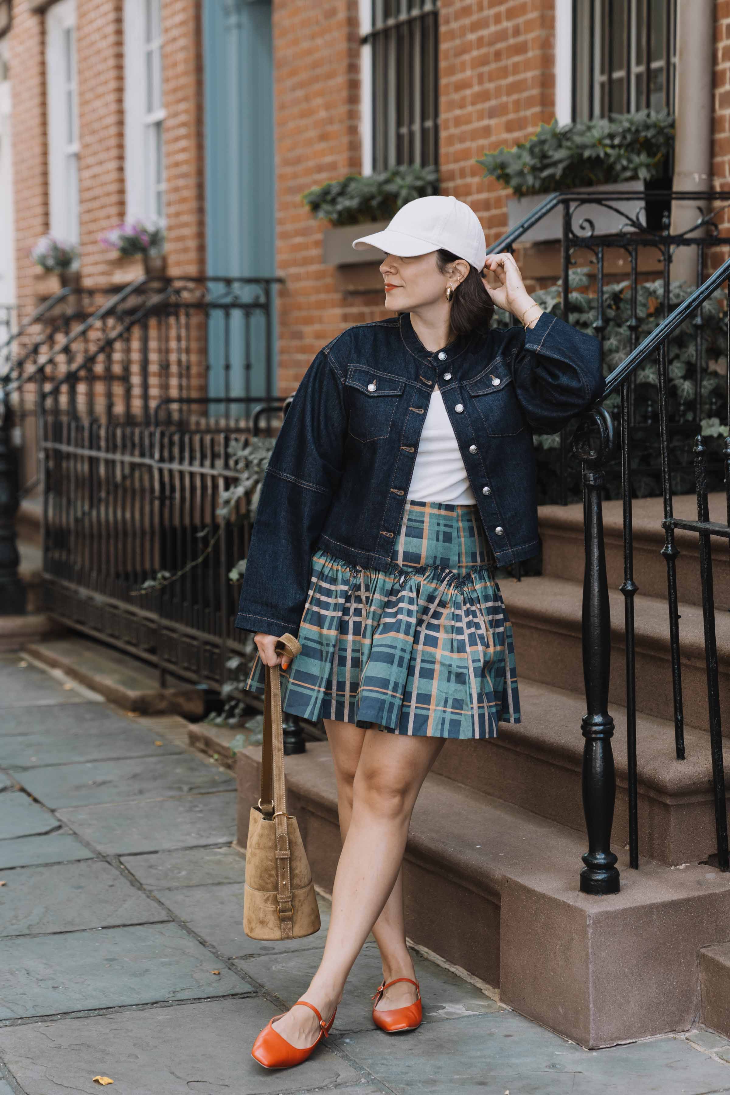 how to wear red with plaid